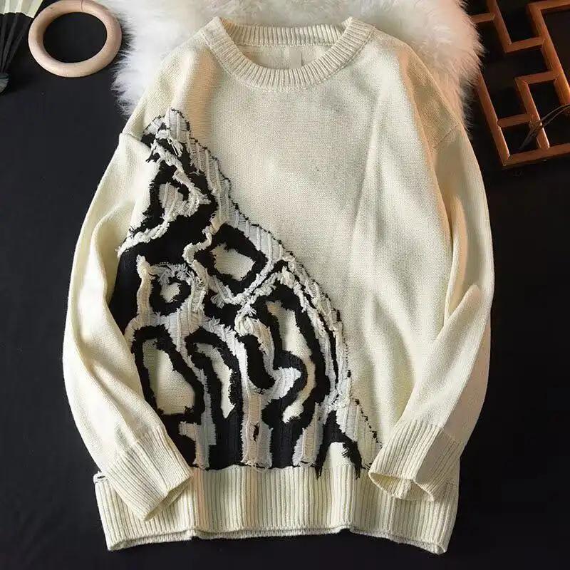 Herren Rundhals Strickpullover Trendig Stilvoll Herbst Winter Neuer Stil Basisschicht Mode Locker Vielseitiges Oberteil