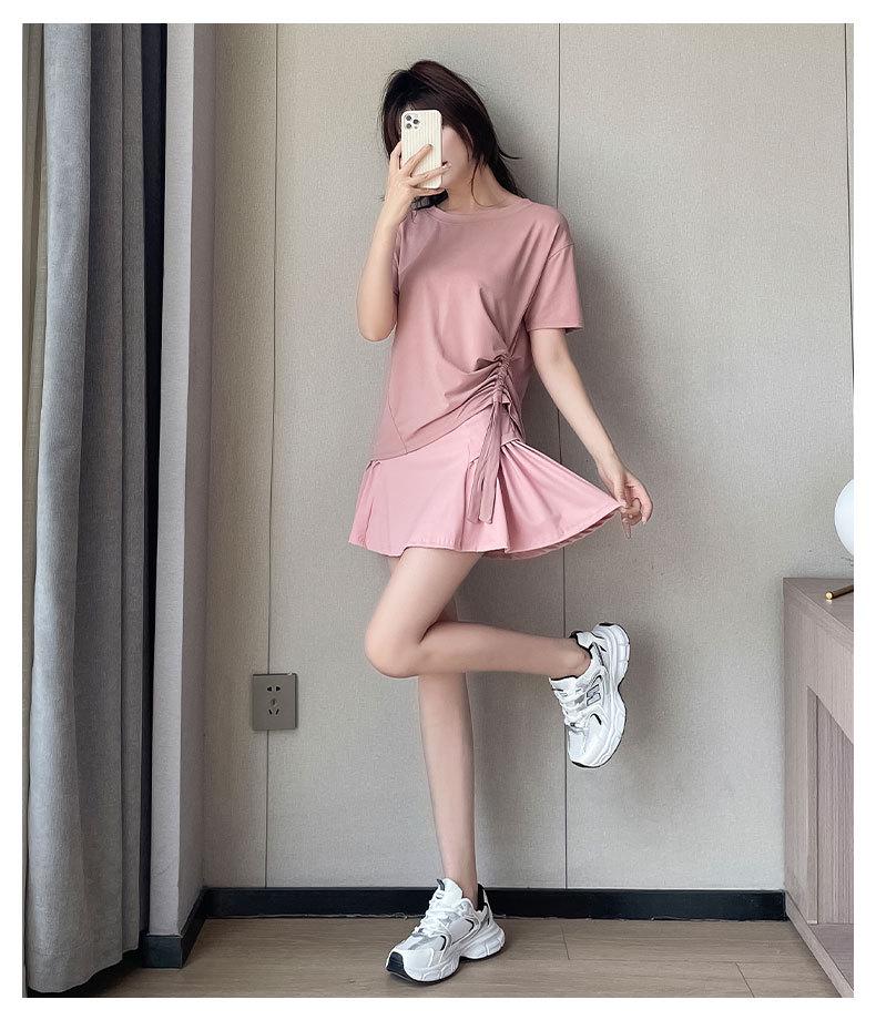 Dámská letní 2025 tenisová a jógová sukně z ledového hedvábí s ochranou proti slunci - Středně dlouhá pro sporty jako badminton a fitness