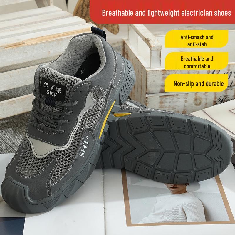 Lightweight Breathable Safety Shoes: Anti-Smash, Anti-Puncture, Anti-Slip, Anti-Odor. Ideal for Construction Sites with Soft Soles.