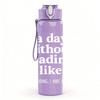 1PC A Day Without Reading Light Print 750ml Color Plastic Sports Water Bottle Leakproof Flip Straw Lid Suitable for Sports Office Home Use