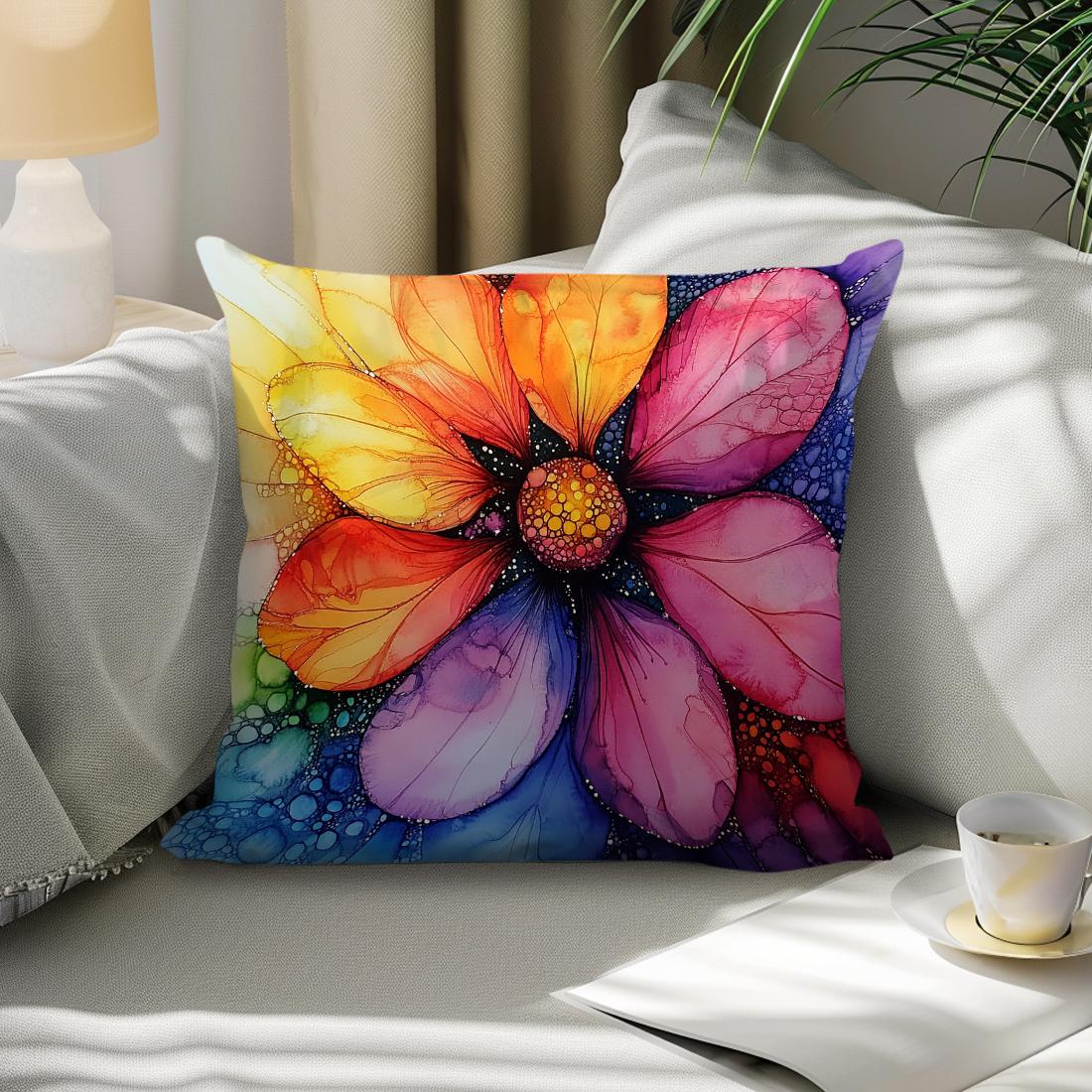 Jmg Clothing Unisex Color Abstract Floral Design Cushions Pillowcase Polyester Cushion Cover Throw Pillow Sofa Decoration Pillowcover Home Decor