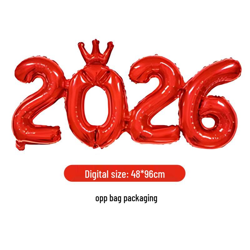 2026 Digitální Nový rok Korunový Kombinéza & Balónová Párty Dekorace Sada