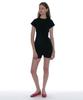 PARTIMENTO WOMEN Minimal Button-Up Medium Length Top_Black