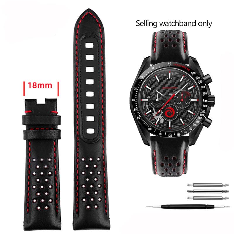 21mm Kalfsleer Horlogeband voor Omega Super Moon Dark Side Apollo 8 Serie Heren 311.92 Horlogeband Riem 311.92.44 Armband