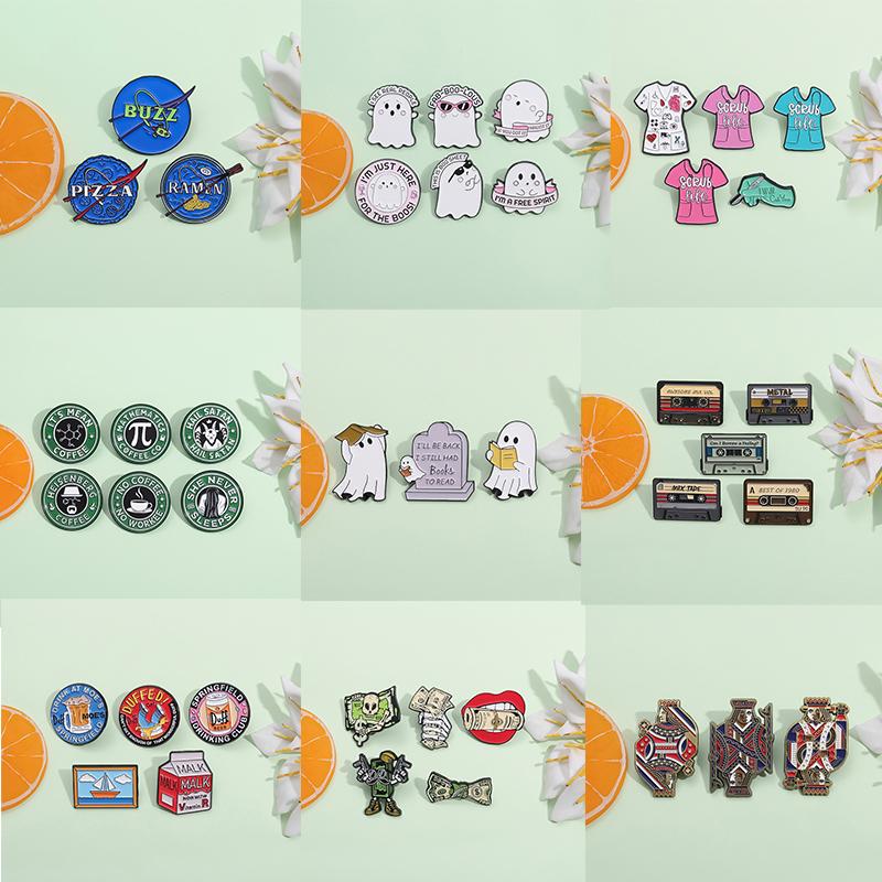 

3-7 ШТ/КОМПЛЕКТ Білий привид на Хеллоуїн, долари в формі скелета, брошка для моделювання одягу лікарів і медсестер, шпилька для лацкана, подарунки друзів