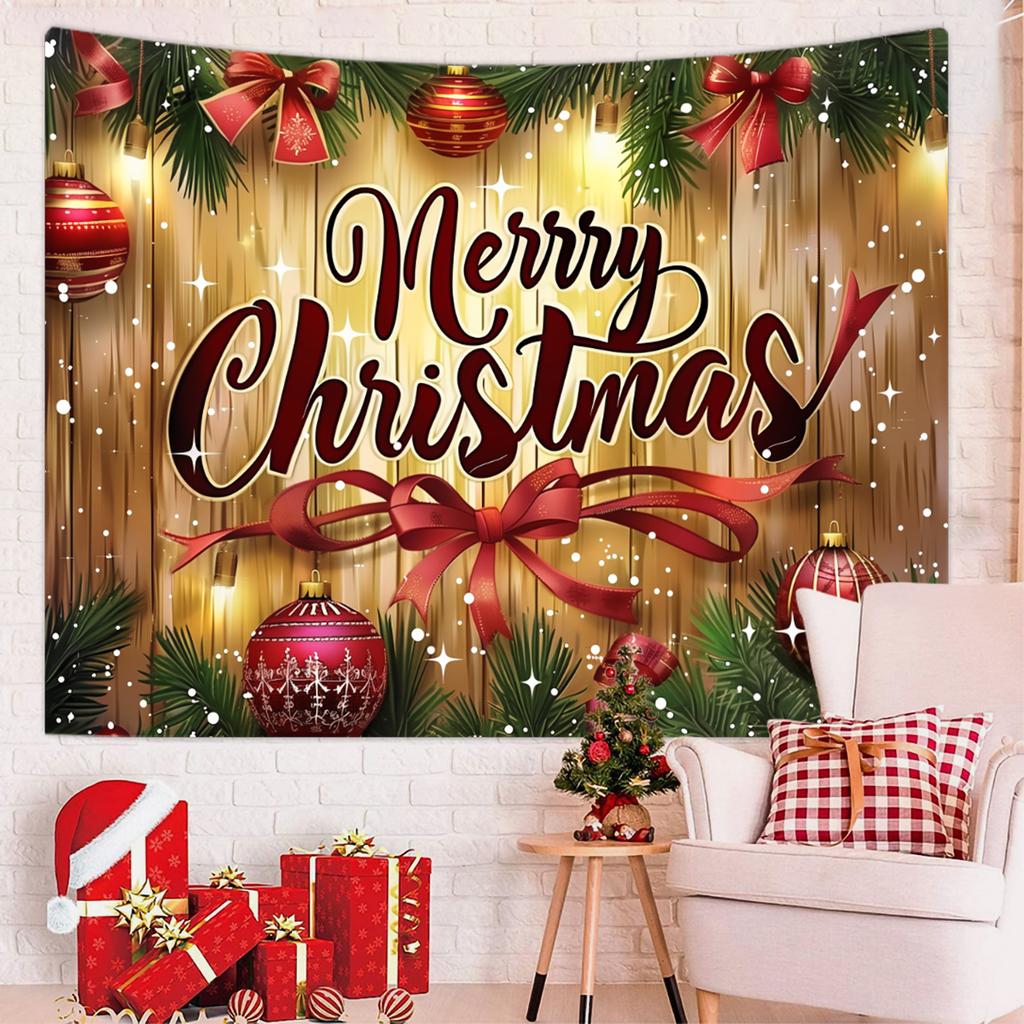 1pc Merry Christmas Tapestry, Happy New Year Blessings Poster Decoration Background Wall Hanging Decoration Tapestry