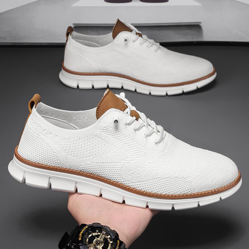Large Size Autumn and Winter Board Shoes Low-top Casual Sports Shoes Breathable Fly-woven Mesh Single Shoes