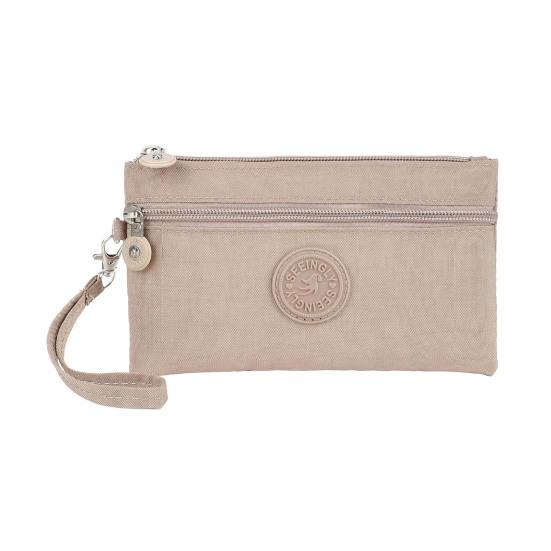 Кошелек для мелочи Гладкая молния Несколько отделений Маленький кошелек Минималистичный дизайн Ключи Карты Чехол для мобильного телефона хаки