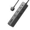 Flat Plugs Surge Protectors Power Strips 9Outlets 3USB/2 USB C Port Wall Mountable Design For Home Office Dorm Essential