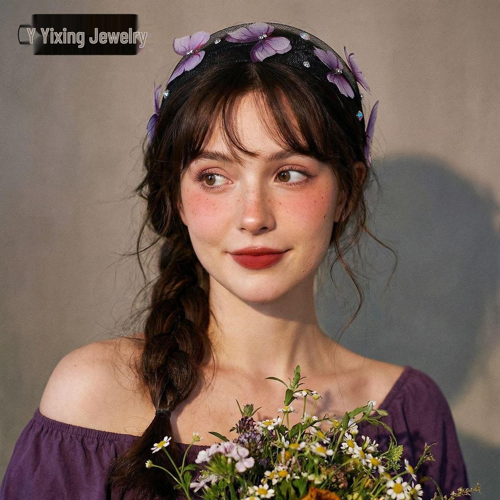 Versatile European and American Style Butterfly Headband for Weddings, Forest Theme Bridal Headdress A158