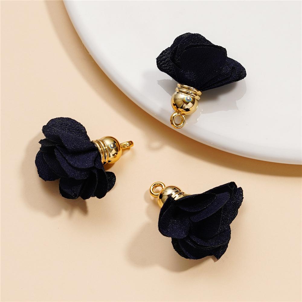 

10Pcs/Lot Fabric Flower Tassel Pendants for Jewelry Making DIY Bracelet Earring Tassel Keychain Earring Making Accessories 10pcs