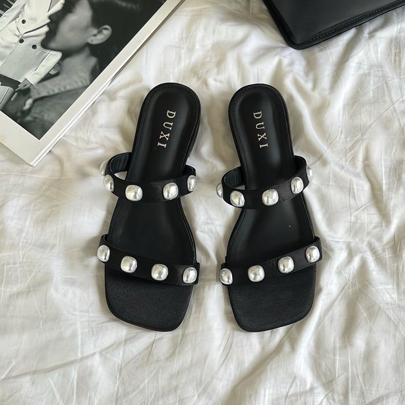 

Fashion Fashion String Bead Women Flats Slippers Shoes Casual Female Summer Beach Slides Ladies Flats Slippers Sandals Shoes 35 чёрный