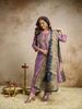 Lavender Kurta Pant Set with Navy Blue Banarasi Dupatta, Indian Ethnic Suit for Women, Festive Traditional Outfit, Wedding Wear Dress