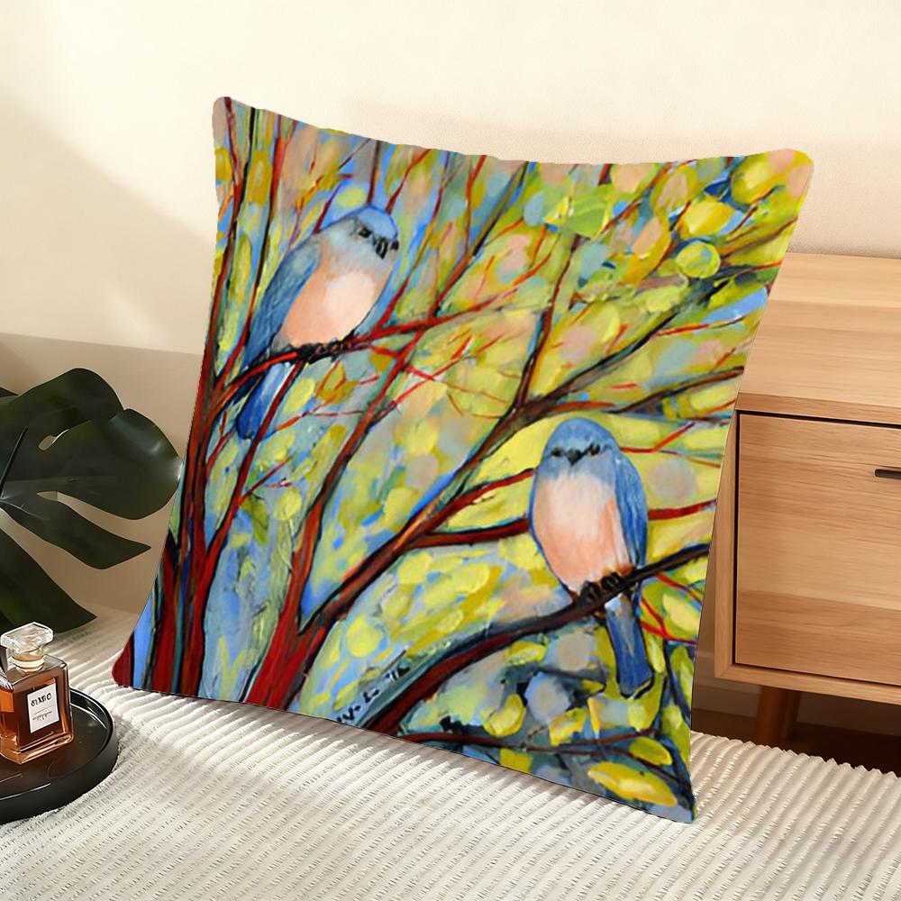 Abstract Paint Colorful Cushion Cover Soft Short Plush Pillow Cover Smooth Cozy Texture Aesthetic Cushion Case Home Decor
