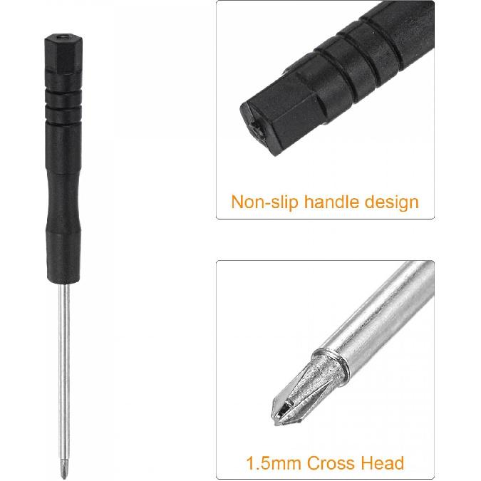 Uxcell Mini Phillips Screwdriver, 1.5mm Cross Head for Watch Eyeglasses Metal Buckle Electronics Repair, 5 Pcs