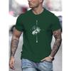 Men's Mountain Compass Pattern Print T-shirt Man Summer Casual Round Neck Short Sleeve T-shirt Top
