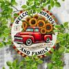 Vintage Sunflower Truck Tin Sign Rustic Farmhouse Wall Decor Indoor Outdoor Weatherproof