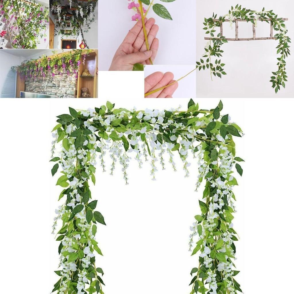 Exquisite 2x Artificial Wisteria Flower Vine Ideal For Elegant Indoor And Outdoor Decoration
