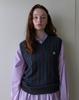Nocontent 153. V-Neck Striped Vest _ Charcoal