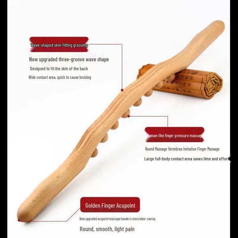 Solid Beech Wood Meridian Massage Roller