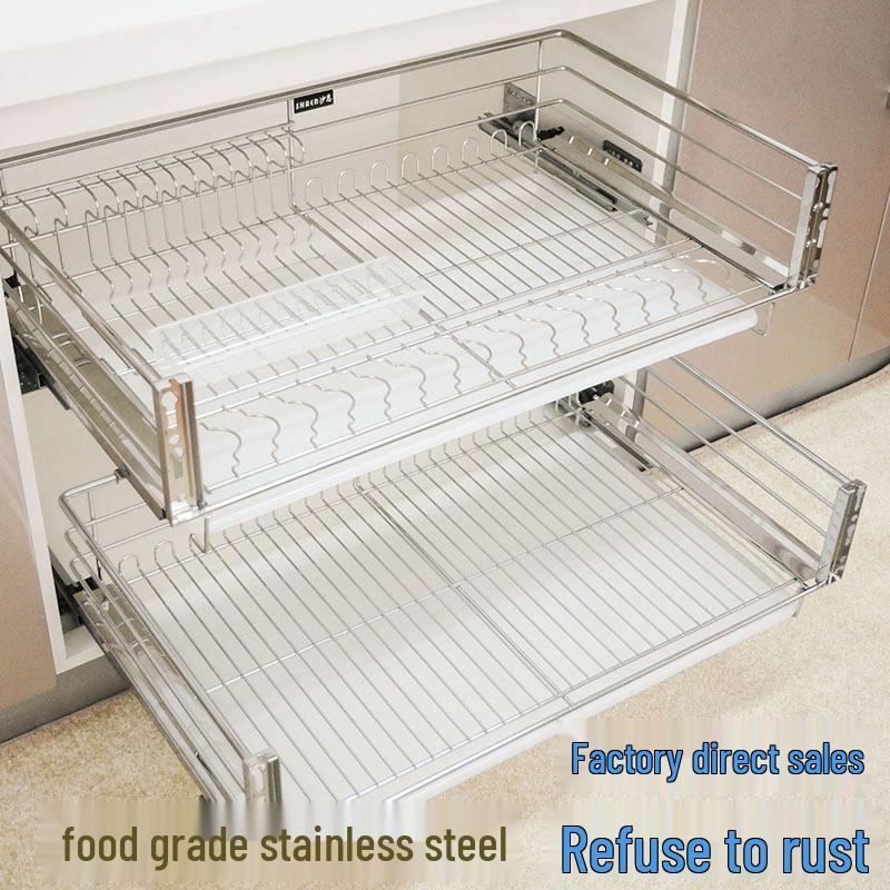 

Шейн Двухъярусная выдвижная корзина-ящик для кухонных шкафов 700 cabinet damping three sides