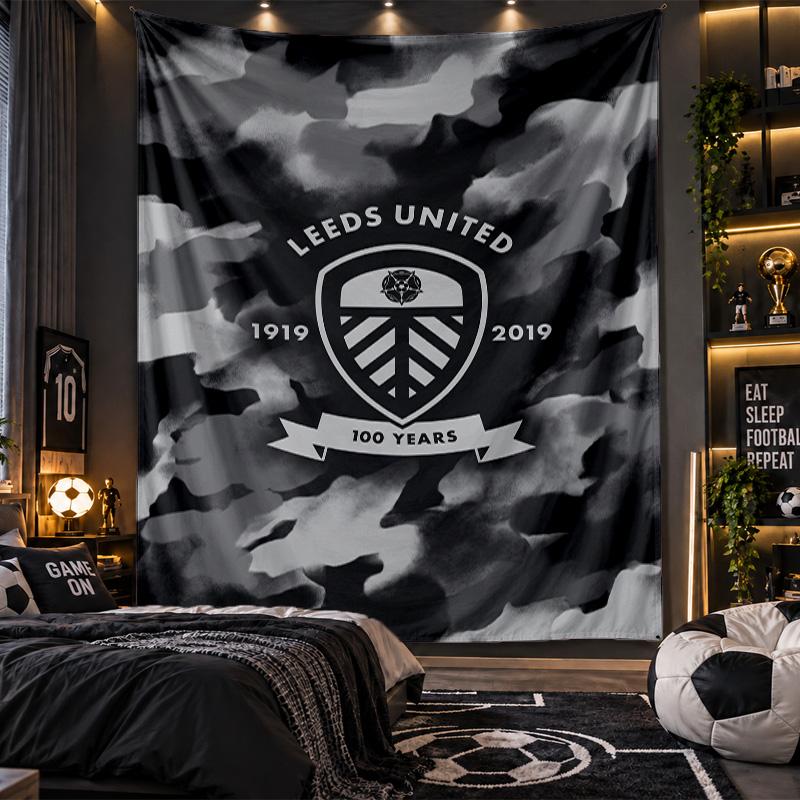 Wall Hanging Tapestry Leeds United Football Print Cloth for Living Room Bedroom Home Decor