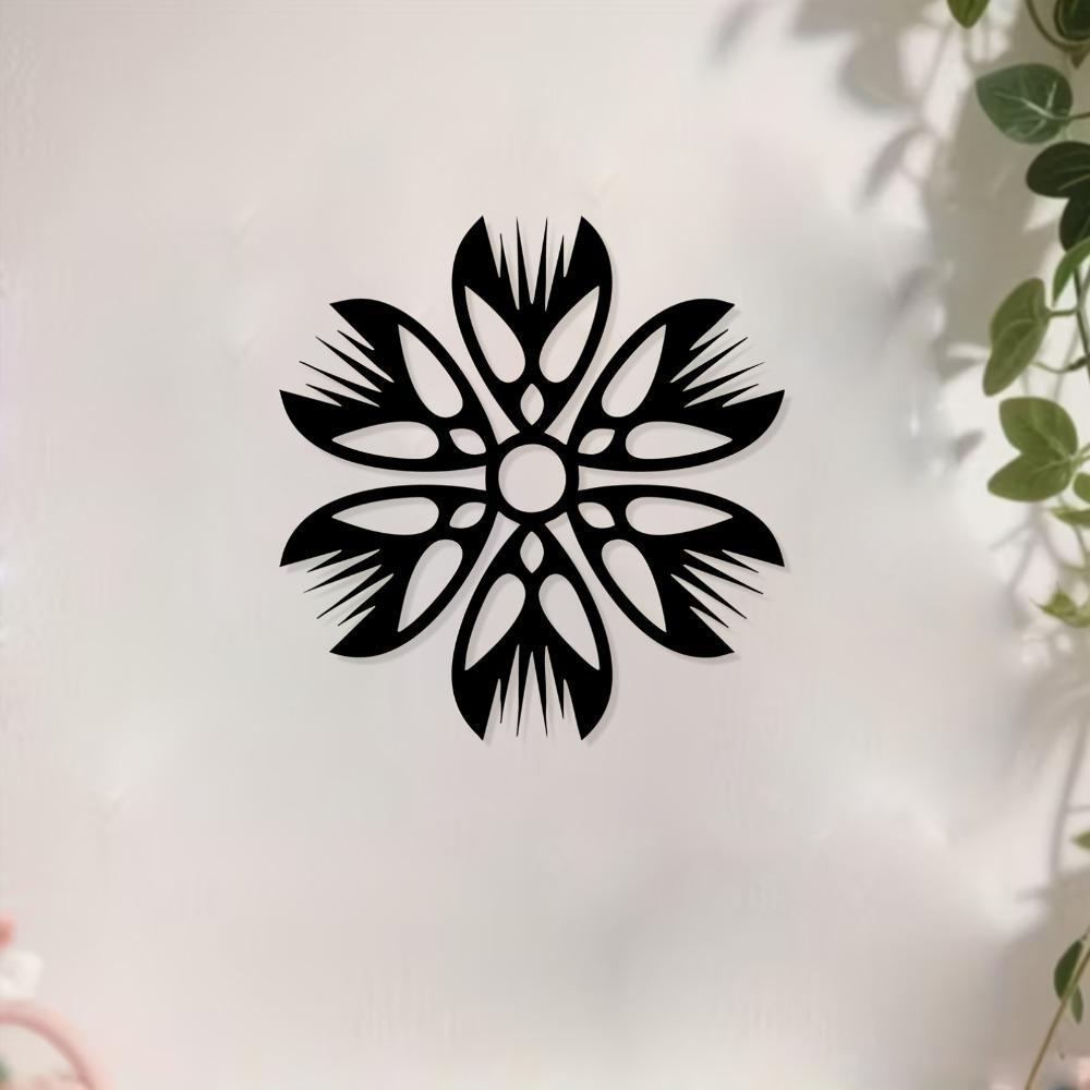 Tribal Flower Metal Wall Art Exotic Rust Resistant Iron Decor for Bedroom Garden Fence New Year Easter Gift Unique Cultural Farmhouse Hanging Ornament