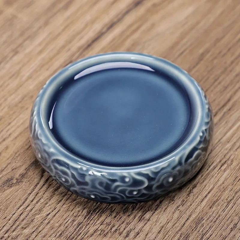 

Cover Ceramic Chinese Relief Pot Lid Teacup Mat Coaster Tea Ceremony Utensils Insulation Cup Saucer Tea Accessories Coasters