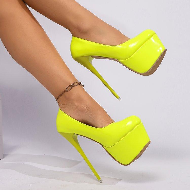 Fashion Women Platform Heels Sexy Pointed Toe Banquet Shoe Classics Red Sole High Heel Shoes Luxury Wedding Bride Shoes 16cm Ultra Pumps