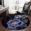 1pc Floral Artwork Round Carpet, Made of Polyester,Perfect for Decorating Office Chairs, Living Rooms,fplt144