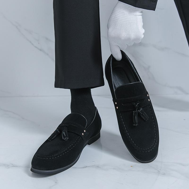 Flat-bottomed lazy driving spring and autumn Doudou foot cover leather shoes casual shoes 39