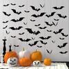 Forhomelife 39-Piece Halloween Tablecloth Decoration Set, Black Table Runner, Spider Web Lace, Large Halloween Bat Stickers, 36 Stickers, Party Suppli