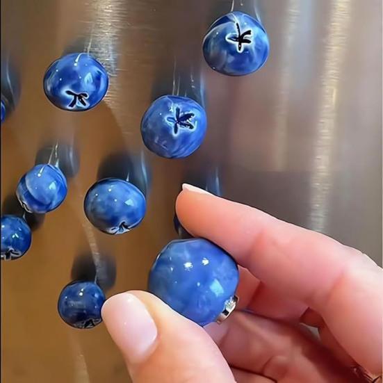5/6/10Pcs 3D Blueberry Fridge Magnet DIY Home Office Kitchen Locker Fridge Resin Mini Berry Fruit Magnetic Decoration Ornament