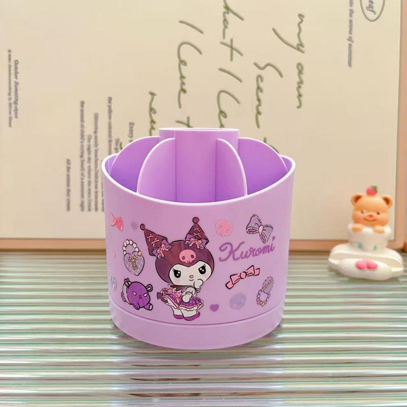 Sanrio Macaron Rotating Pen Holder Office Desktop Storage Box Kulomi Student Dormitory Desk Storage Pen Holder