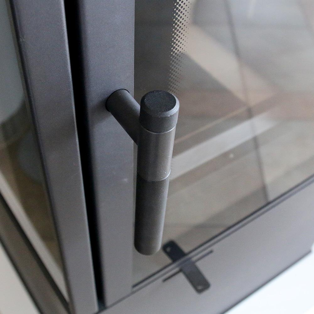 Freestanding Fireplace Stove KRATKI THOR VIEW 8kW Ø150 External Chimney Set