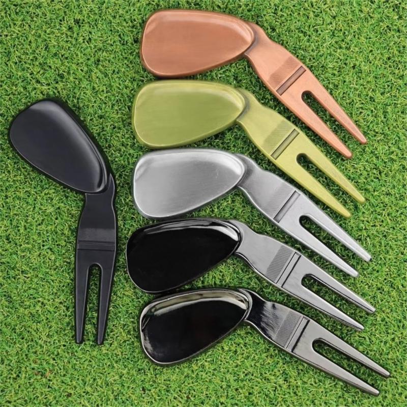 Golfs Balls Marker Alloy Curved Spit for Men Women Golfer Golfs Accessory Golf Divot Repair Tool Golf Green Divot Tool