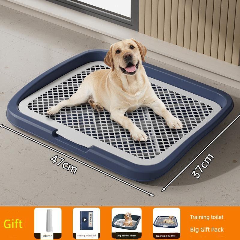 

Туалет для собак Большой Маленький и Средний Собак Очень Большой Писсуар Поддон для мочи Песочный Бассейн Горшок Удобный Гаджет Питомец Все Товары Flat large navy blue 47*37cm send column