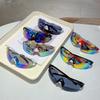 Übergroße Sportbrille Neue Spiegel Outdoor Radsportbrille für Herren Trendige Punk-Mode UV400 Schutz Sonnenbrille