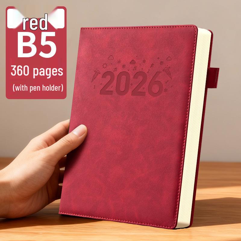 Large A4 Leather Office Notebook - Extra Thick Diary for Business Meetings