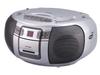 Koizumi CD Boombox, AM/FM, Wide FM Compatible, Includes Microphone, Silver, SAD-4943/S