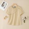ZANZEA Women Casual Round Neck Loose Summer Cotton Short Sleeve Blouse