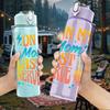 1PC On My Mom's Last Nerve Text Print 750ml Color Plastic Sports Water Bottle Leakproof Flip Straw Lid Suitable for Sports Office Home Use