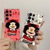 Mafalda Cartoon Girl Transparent Case For Samsung Galaxy S26 S25 Ultra S24 S22 S26 Plus S20 S23 S21 S25 FE 5G Clear Back Cover