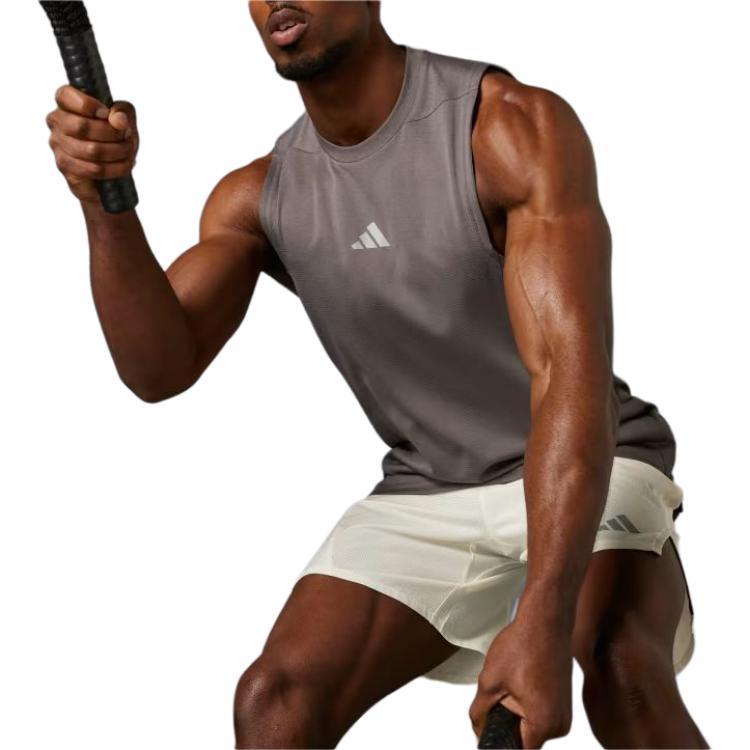 Adidas Heat.Rdy Badge Print Loose Training Crew Neck Sleeveless Vest Men Tops Dark-Gray IS3712