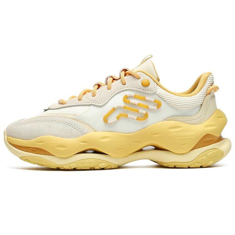 Fila Fusion Cheese Fabric Synthetic Leather Fashion Thick Sole Shock Absorbing Durable Low Top Dad Shoes Women sneaker T12W241103FWG