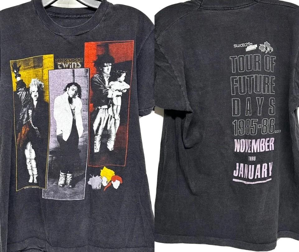 

Футболка с двухсторонним принтом Thompson Twins Tour Переиздание Черная 1986 Унисекс UU124 L