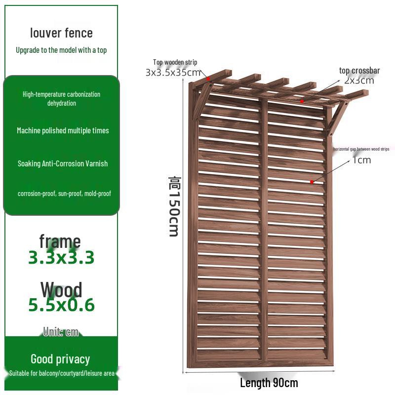Outdoor Privacy Screen: Louvered Wood Fence for Gardens and Courtyards