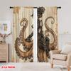 2pcs,2D Plane Printing Curtains Roller Blinds Steampunk Octopus Polyester Woven (without Rod) Art Deco Festive Use for Bedroom &