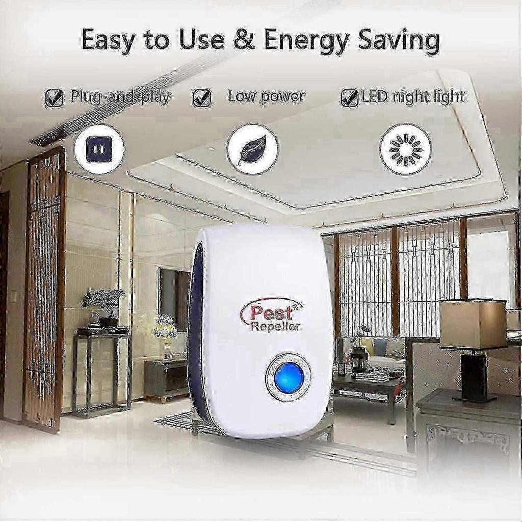 6 Pack Ultrasonic Insect & Rodent Repeller for Indoor Pest Control