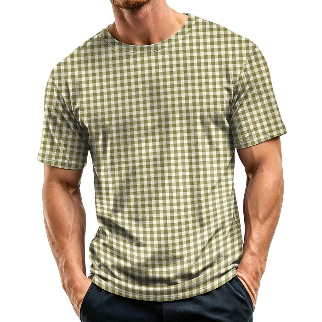 T-shirt da uomo a maniche corte con scollo rotondo ad asciugatura rapida, Maglietta in rete leggera e traspirante, Top con stampa per festival